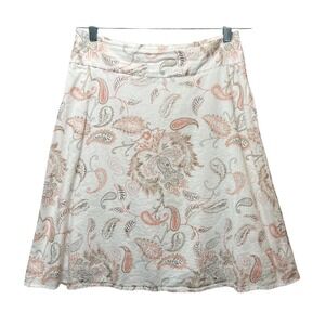 Y2K Vintage Papaya Paisley Skirt Women's M White Pink Boho A-Line Made in USA‎